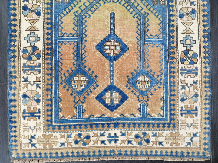 Turkish Oushak Rug 3' 7" x 6' 6" Hand-Knotted border