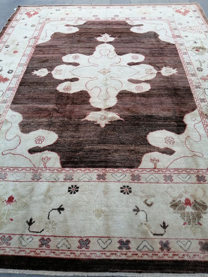 Turkish Oushak Rug 9' 1" x 11' 10" Hand-Knotted view 9