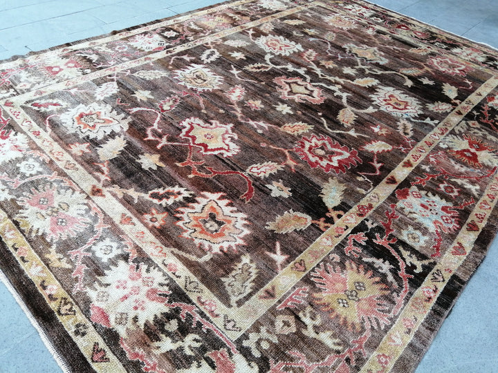 Turkish Oushak Rug 8' 7" x 12' Hand-Knotted