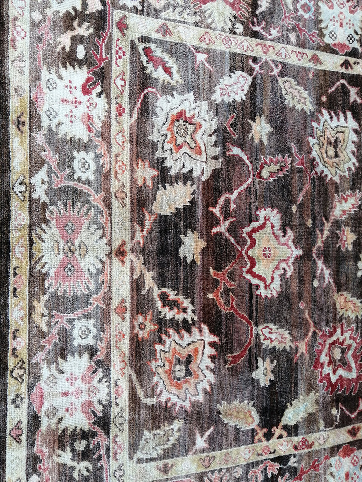 Turkish Oushak Rug 8' 7" x 12' Hand-Knotted field