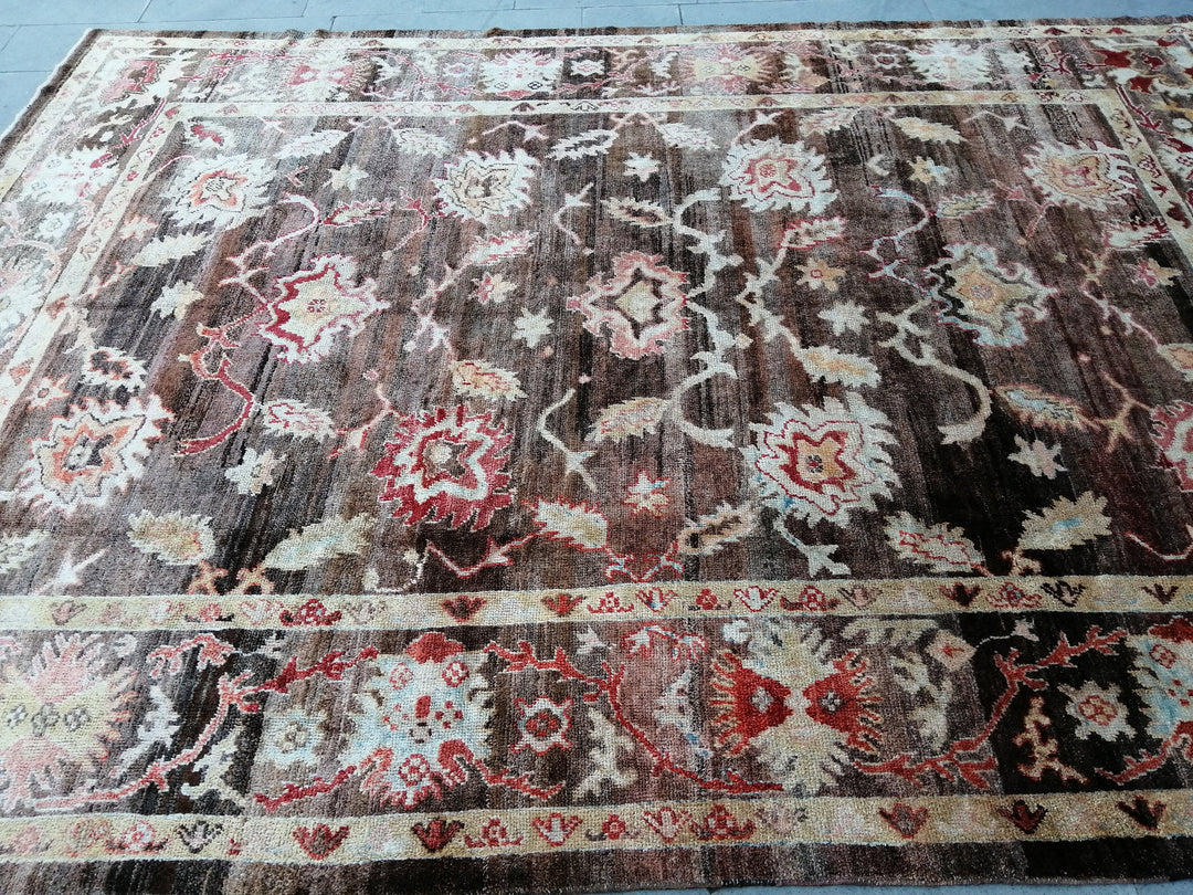 Turkish Oushak Rug 8' 7" x 12' Hand-Knotted view 9