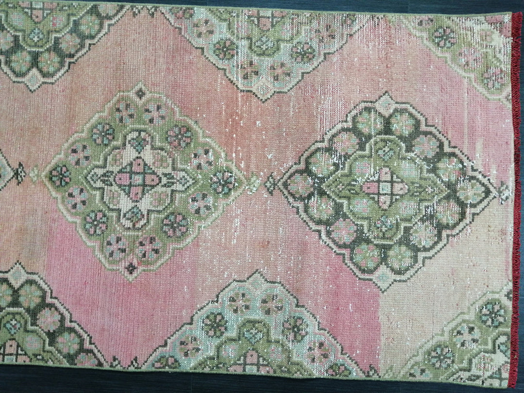 Turkish Runner Rug 2' 11" x 10' 2" Hand-Knotted detail
