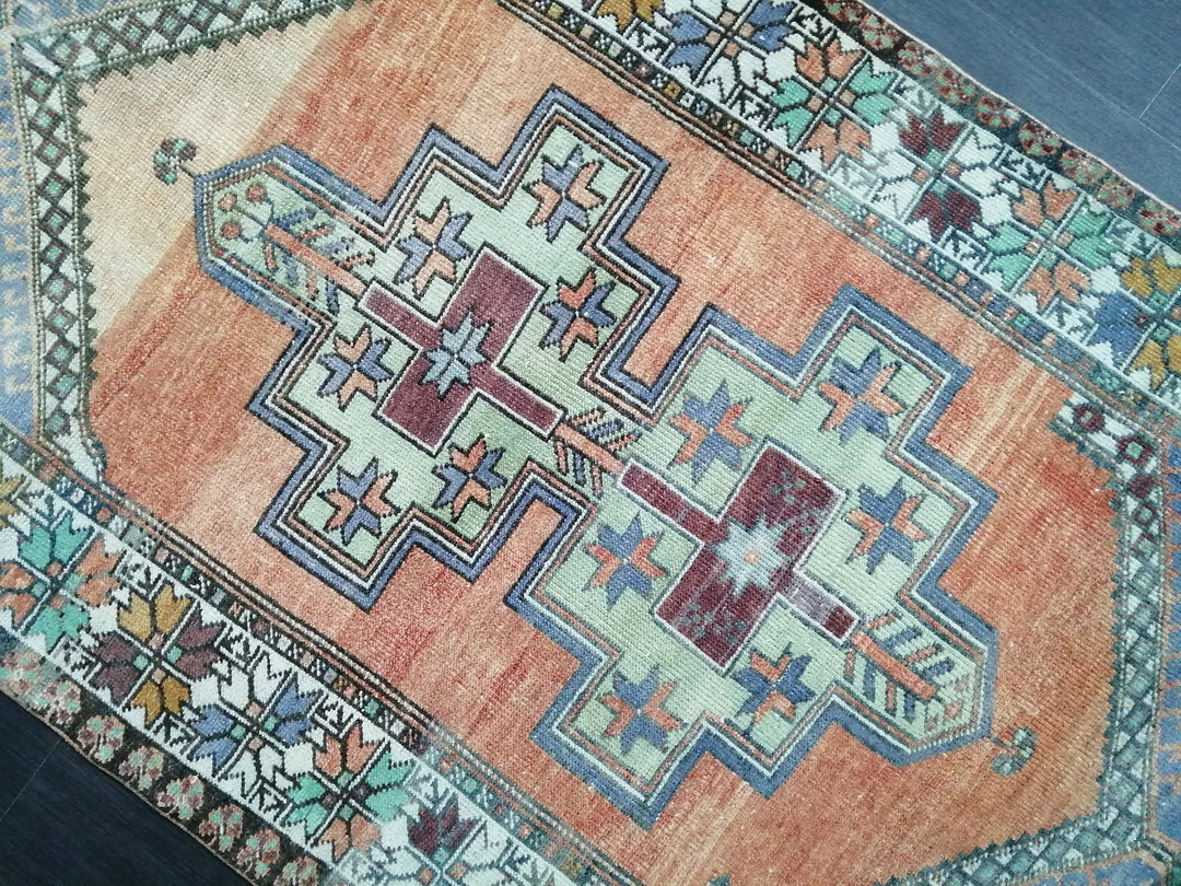 Rust Turkish Oushak Rug 3' 9" x 6' 6" Hand-Knotted pattern