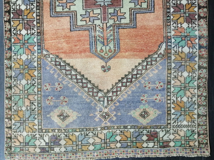 Rust Turkish Oushak Rug 3' 9" x 6' 6" Hand-Knotted border