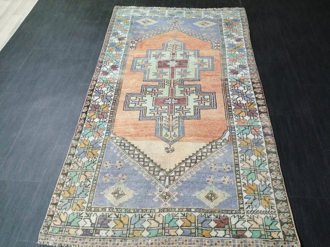 Rust Turkish Oushak Rug 3' 9" x 6' 6" Hand-Knotted field