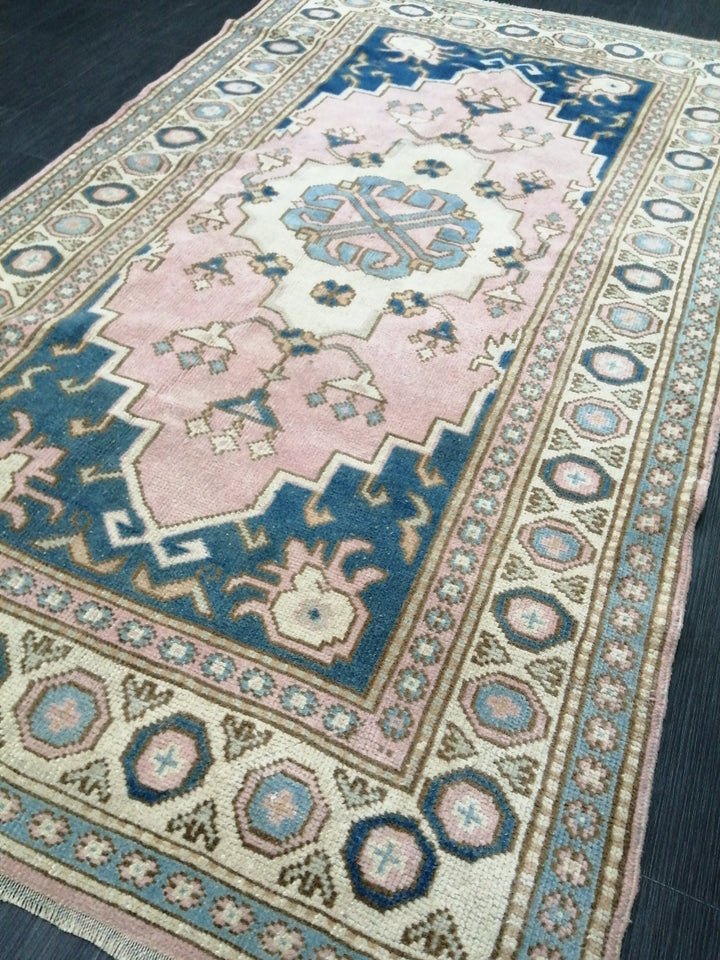 Blue Turkish Oushak Rug 3' 9" x 6' 6" Hand-Knotted | No. WR63371