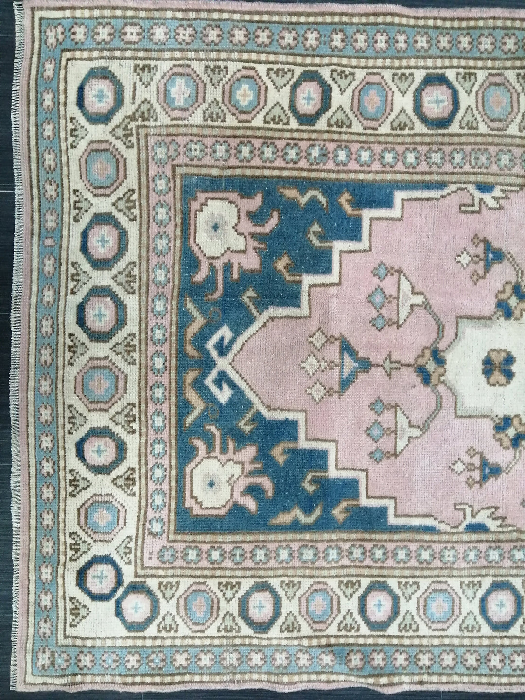 Blue Turkish Oushak Rug 3' 9" x 6' 6" Hand-Knotted | No. WR63371