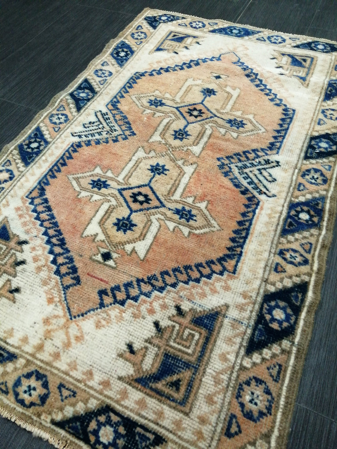 Rust Turkish Oushak Rug 2' 2" x 3' 7" Hand-Knotted detail