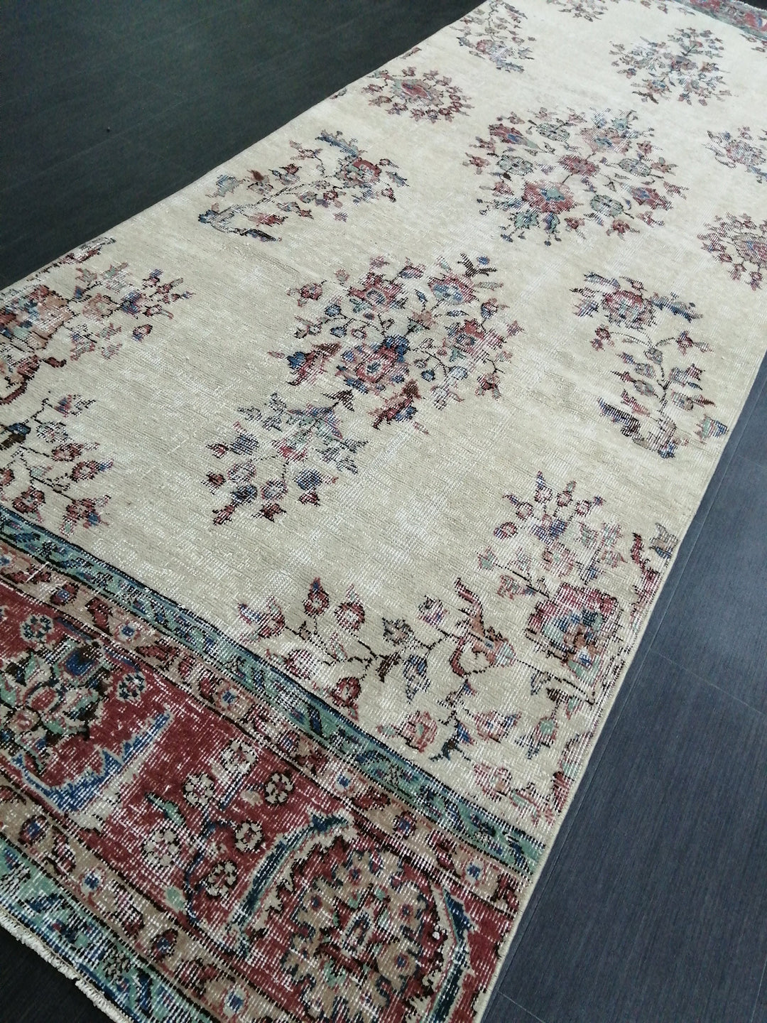 Beige Turkish Runner Rug 3' 10" x 11' 8" Hand-Knotted view 9