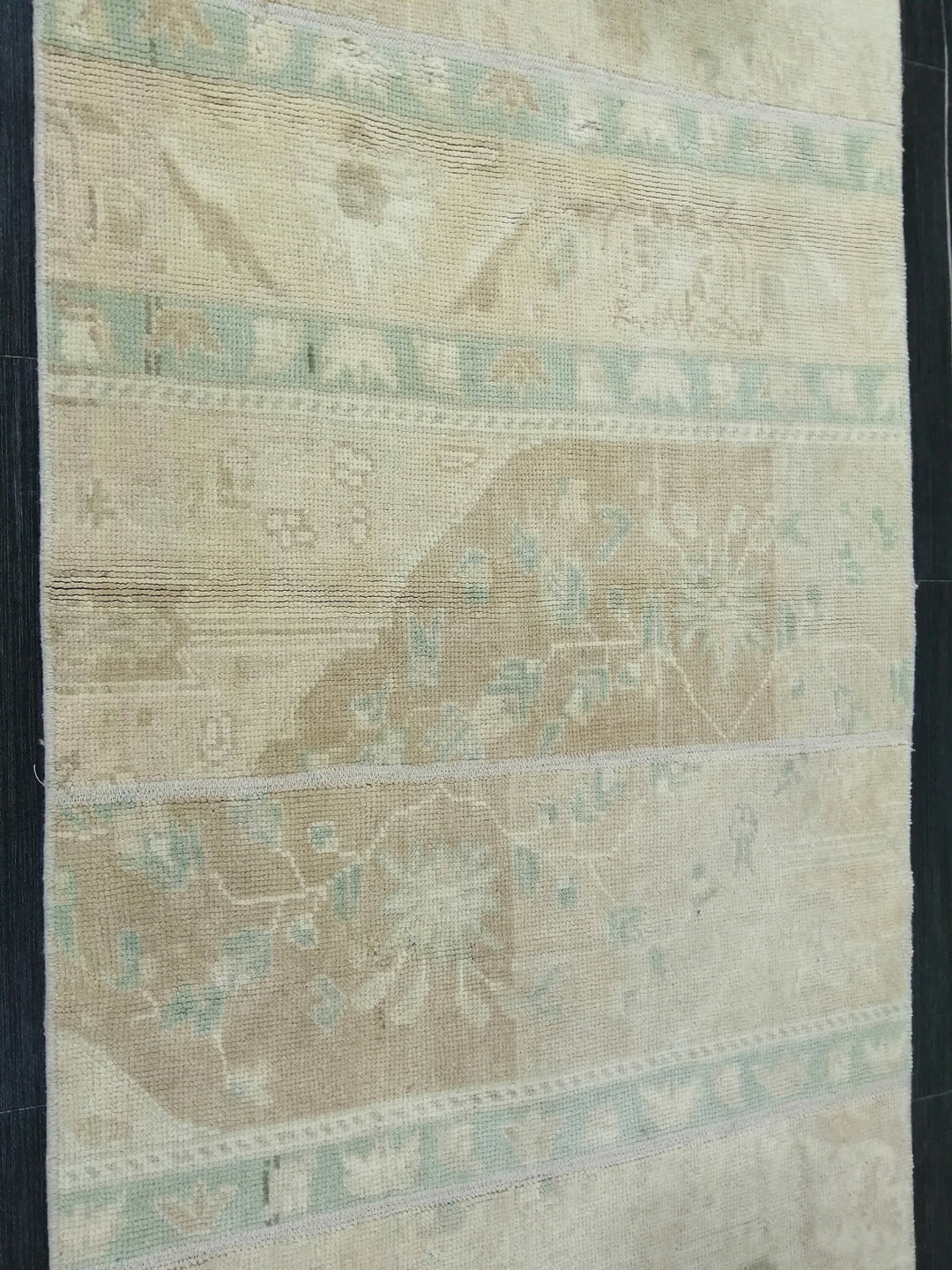 Beige Turkish Runner Rug 2' 6" x 8' 4" Hand-Knotted field