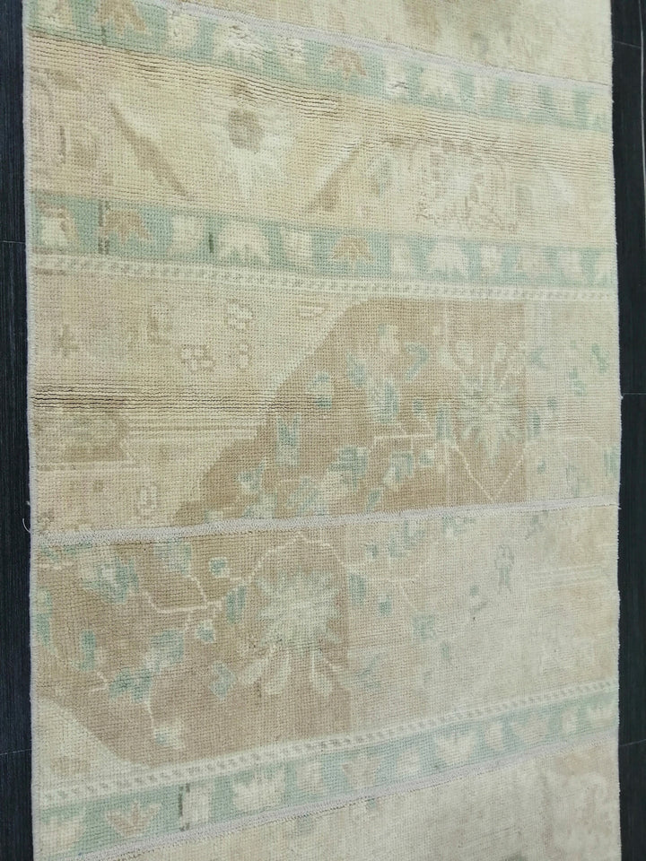 Beige Turkish Runner Rug 2' 6" x 8' 4" Hand-Knotted field