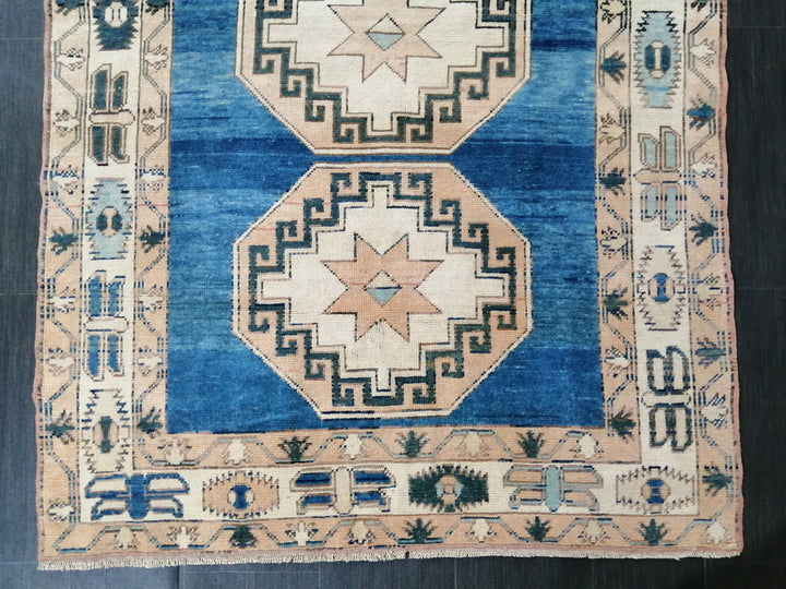 Blue Turkish Oushak Rug 4' 4" x 6' 7" Hand-Knotted | No. WR79946
