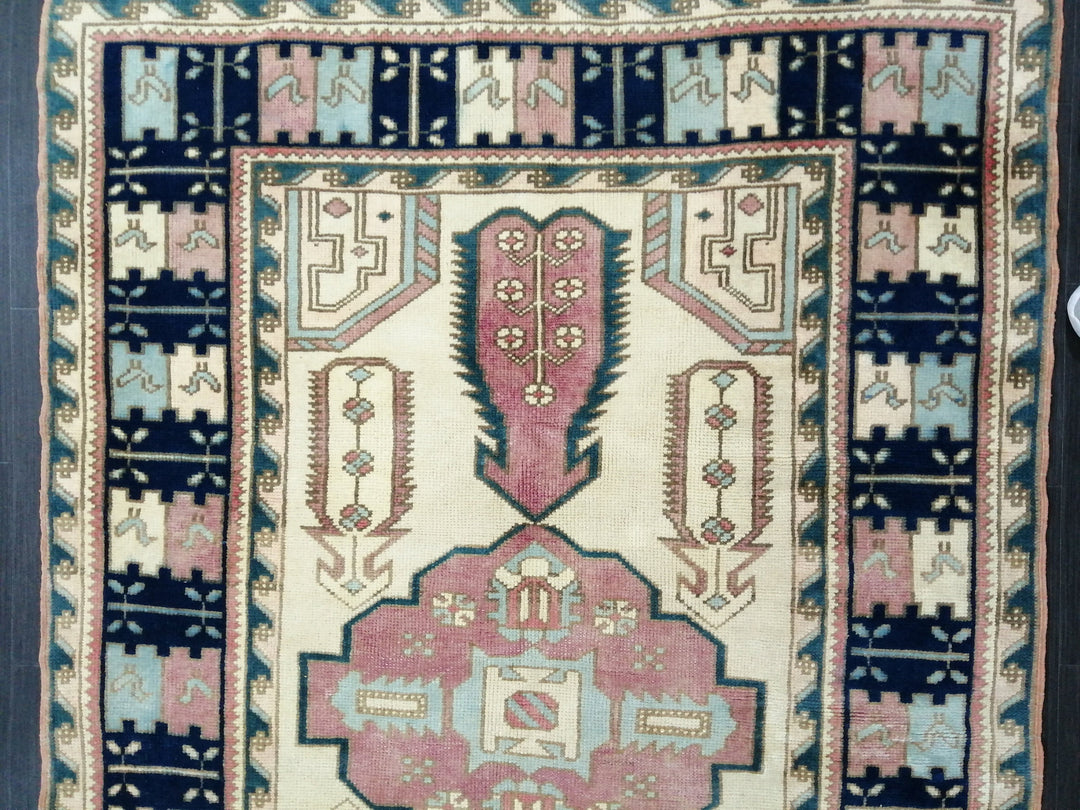 Blue Turkish Oushak Rug 4' 6" x 6' 9" Hand-Knotted | No. WR51958