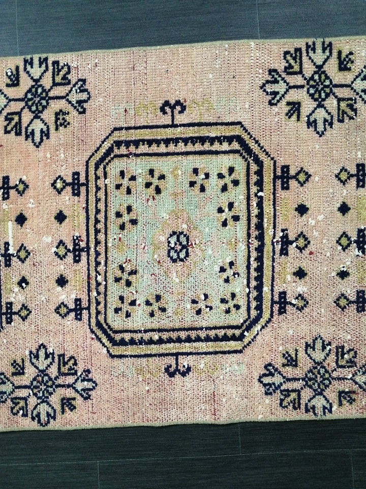 Beige Turkish Distressed Runner Rug 2' 6" x 10' 4" Hand-Knotted | No. WR72140