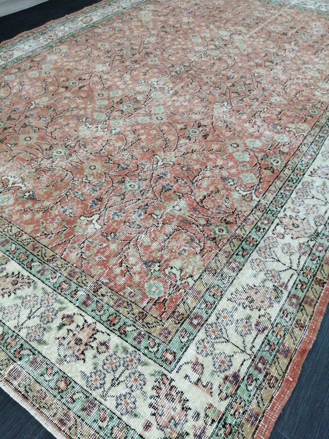 Turkish Oushak Rug 7' 1" x 10' 5" Hand-Knotted field
