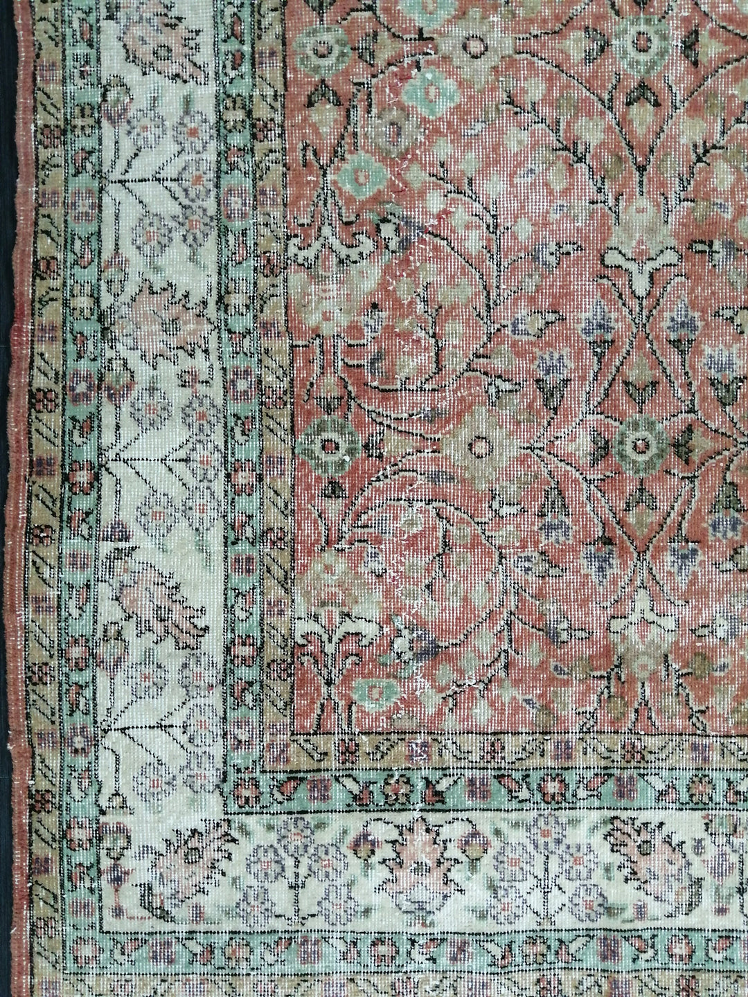 Turkish Oushak Rug 7' 1" x 10' 5" Hand-Knotted reverse