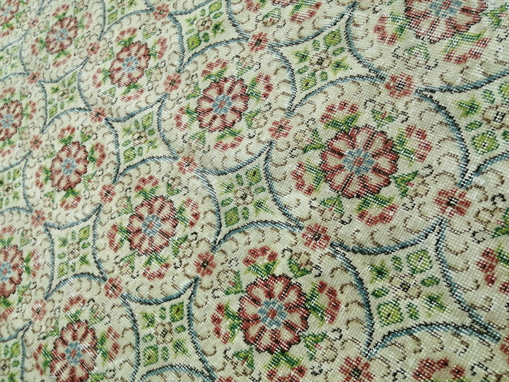 Green Turkish Oushak Rug 6' 5" x 9' 6" Hand-Knotted | No. WR96834