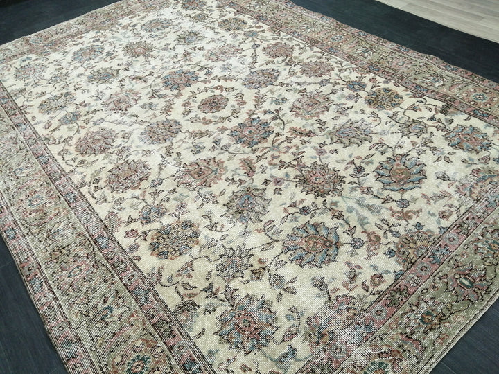 Turkish Oushak Rug 7' 2" x 9' 11" Hand-Knotted