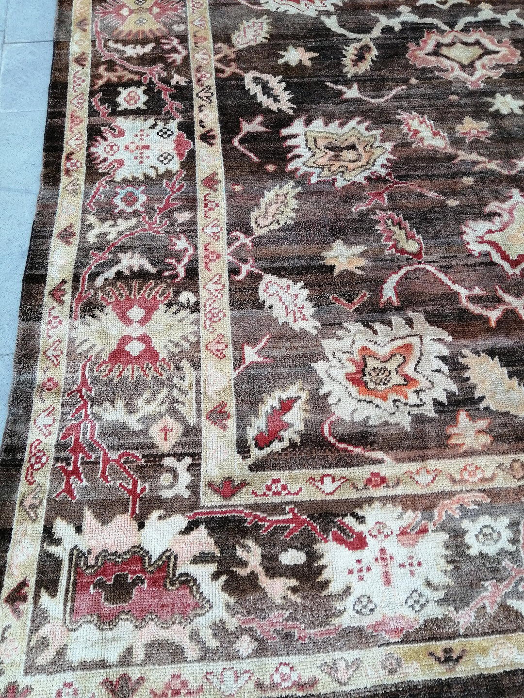 Turkish Oushak Rug 8' 7" x 12' Hand-Knotted texture