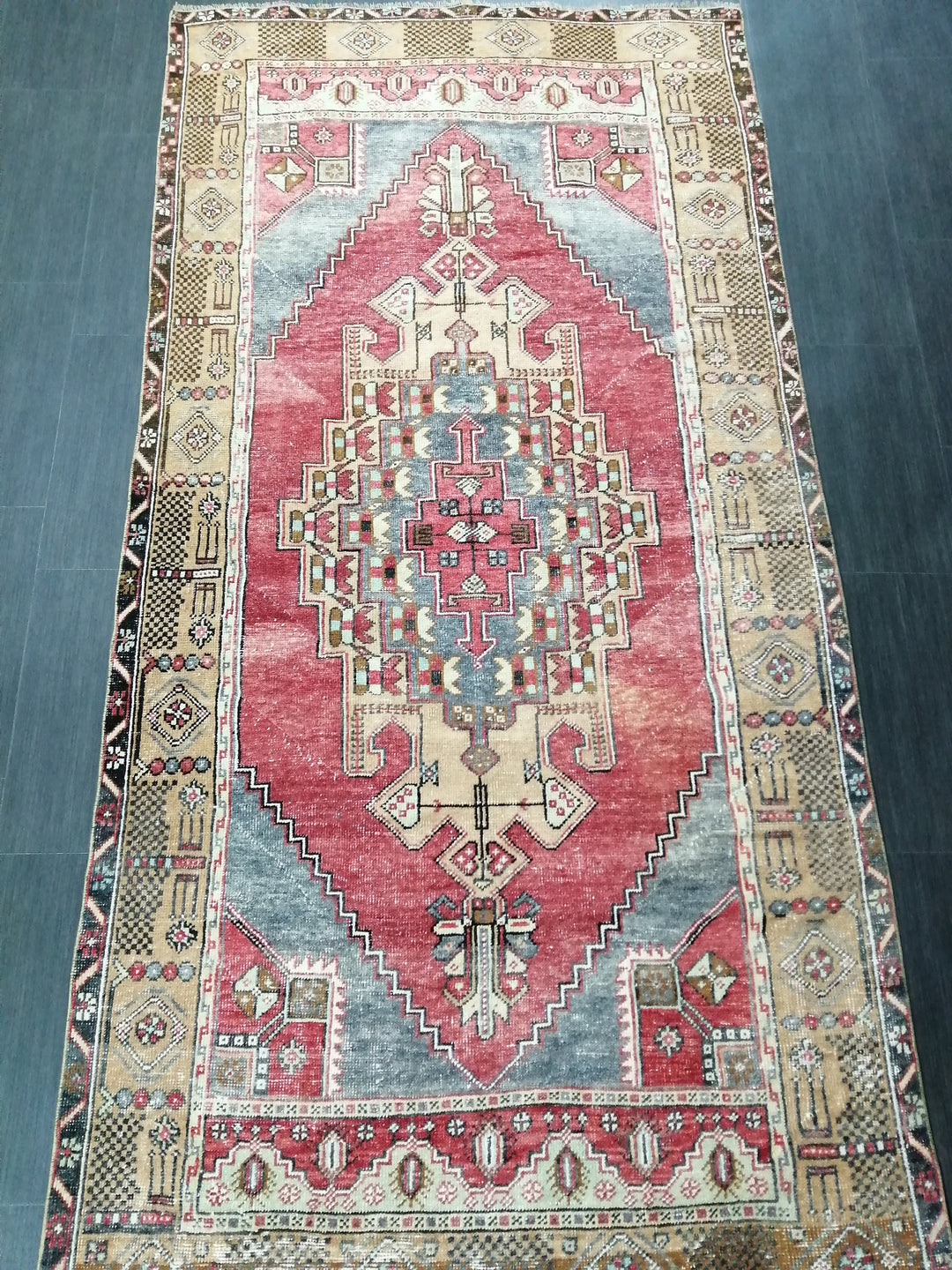Blue Turkish Oushak Rug 4' 3" x 8' 4" Hand-Knotted | No. WR82702
