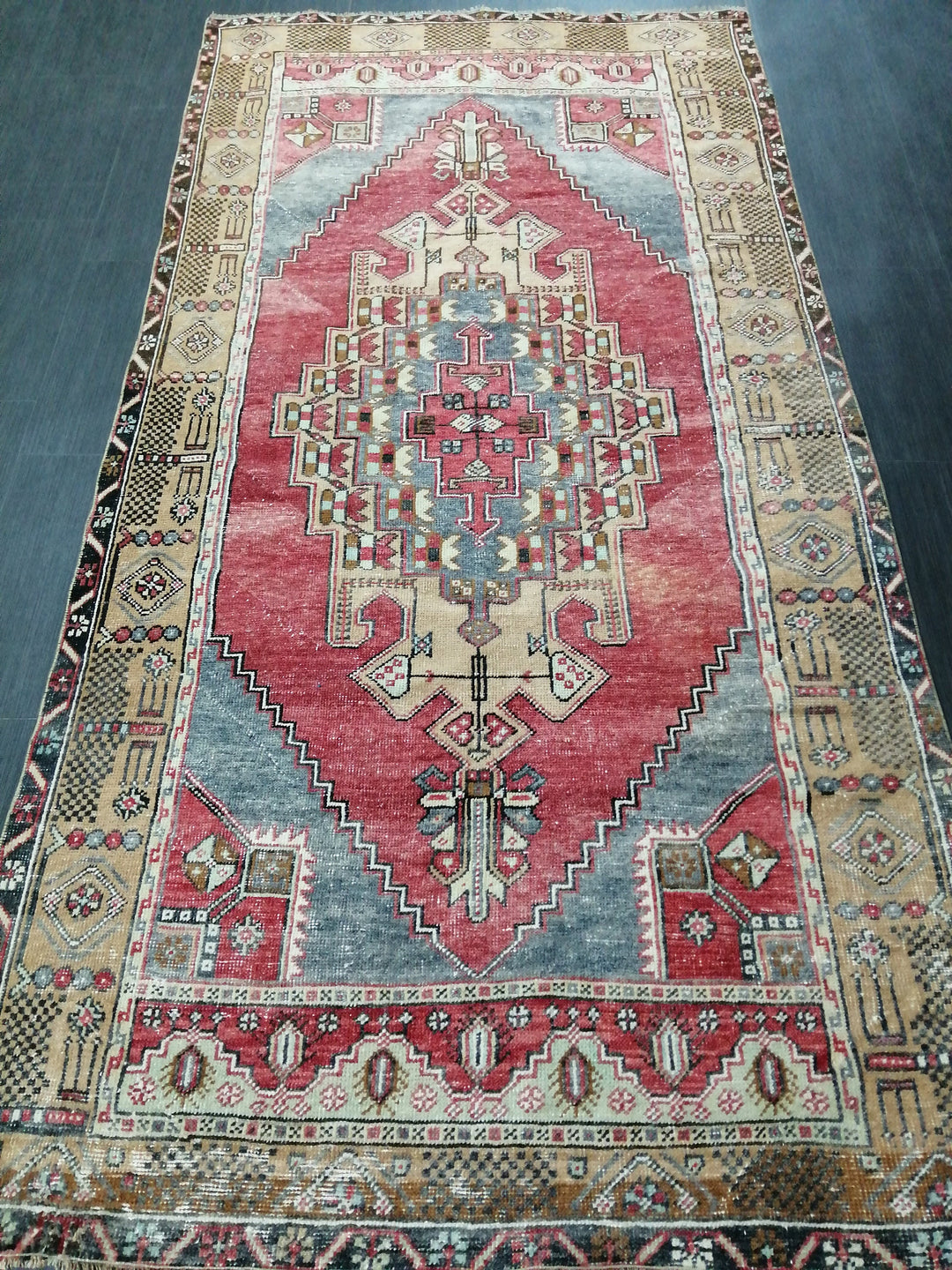 Blue Turkish Oushak Rug 4' 3" x 8' 4" Hand-Knotted | No. WR82702