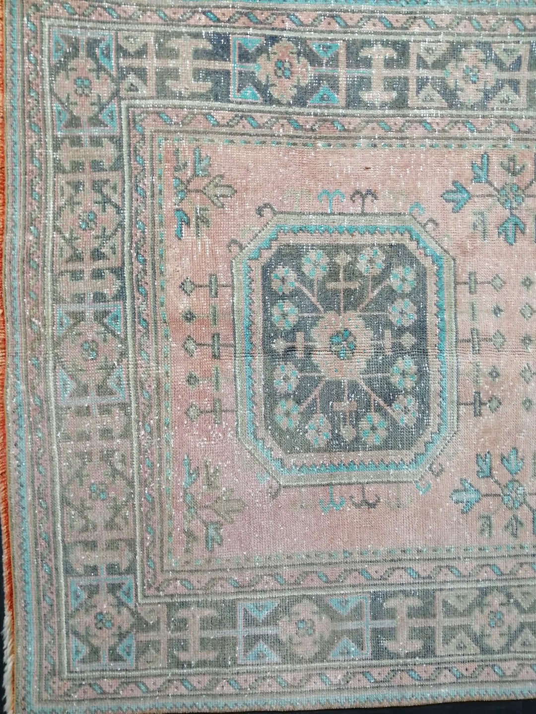 Turkish Runner Rug 4' 2" x 11' 6" Hand-Knotted reverse