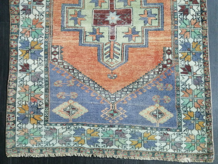 Rust Turkish Oushak Rug 3' 9" x 6' 6" Hand-Knotted close-up