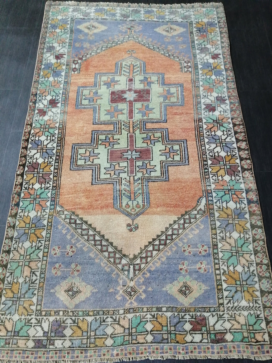 Rust Turkish Oushak Rug 3' 9" x 6' 6" Hand-Knotted texture