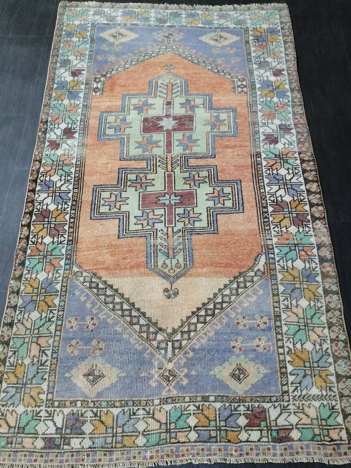 Rust Turkish Oushak Rug 3' 9" x 6' 6" Hand-Knotted texture