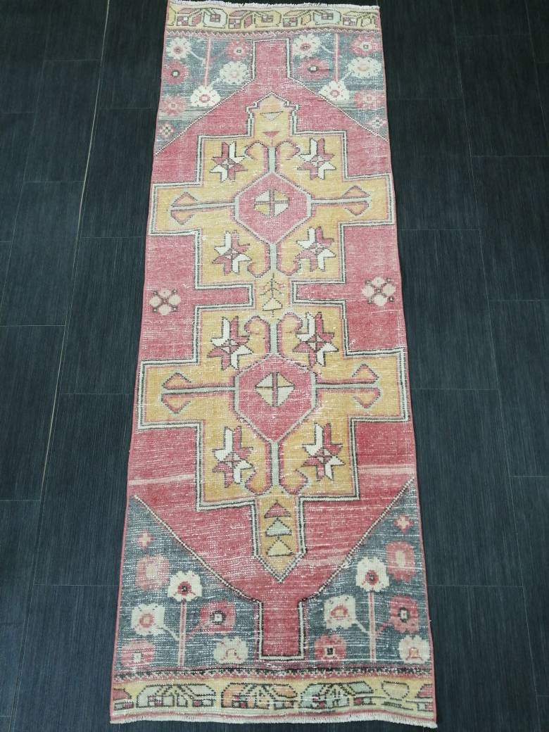 Beige Turkish Runner Rug 2' 6" x 7' 3" Hand-Knotted view
