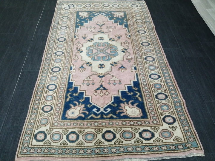 Blue Turkish Oushak Rug 3' 9" x 6' 6" Hand-Knotted | No. WR63371