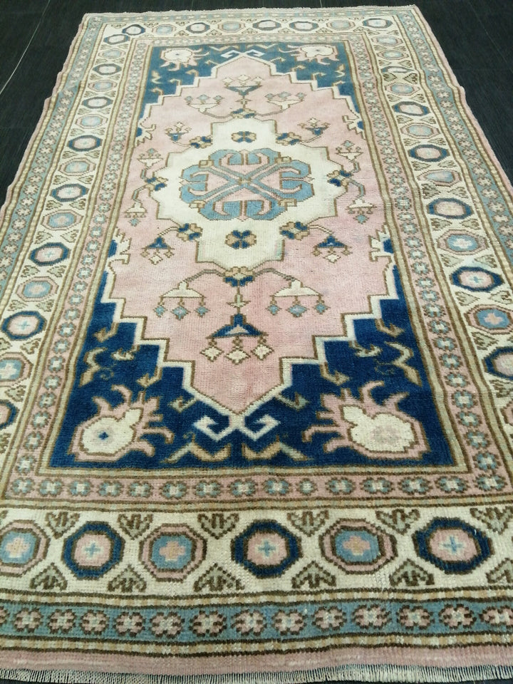 Blue Turkish Oushak Rug 3' 9" x 6' 6" Hand-Knotted | No. WR63371