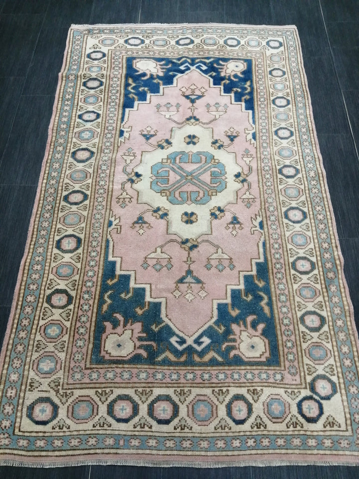 Blue Turkish Oushak Rug 3' 9" x 6' 6" Hand-Knotted | No. WR63371