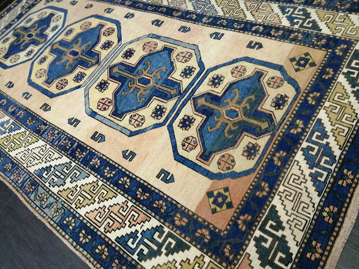 Blue Turkish Runner Rug 5' 3" x 8' 2" Hand-Knotted | No. WR33164