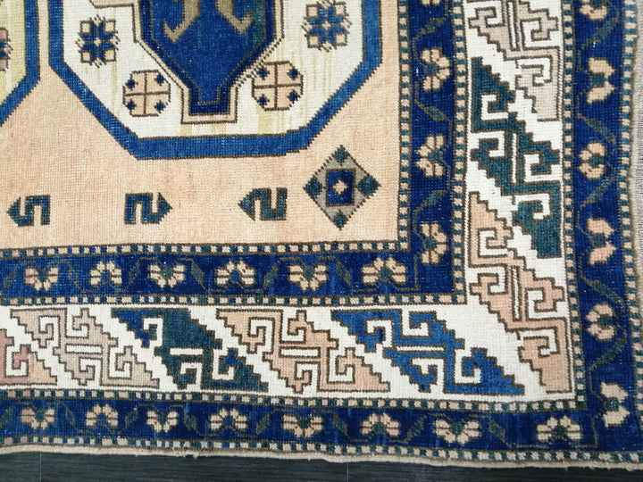 Blue Turkish Runner Rug 5' 3" x 8' 2" Hand-Knotted | No. WR33164