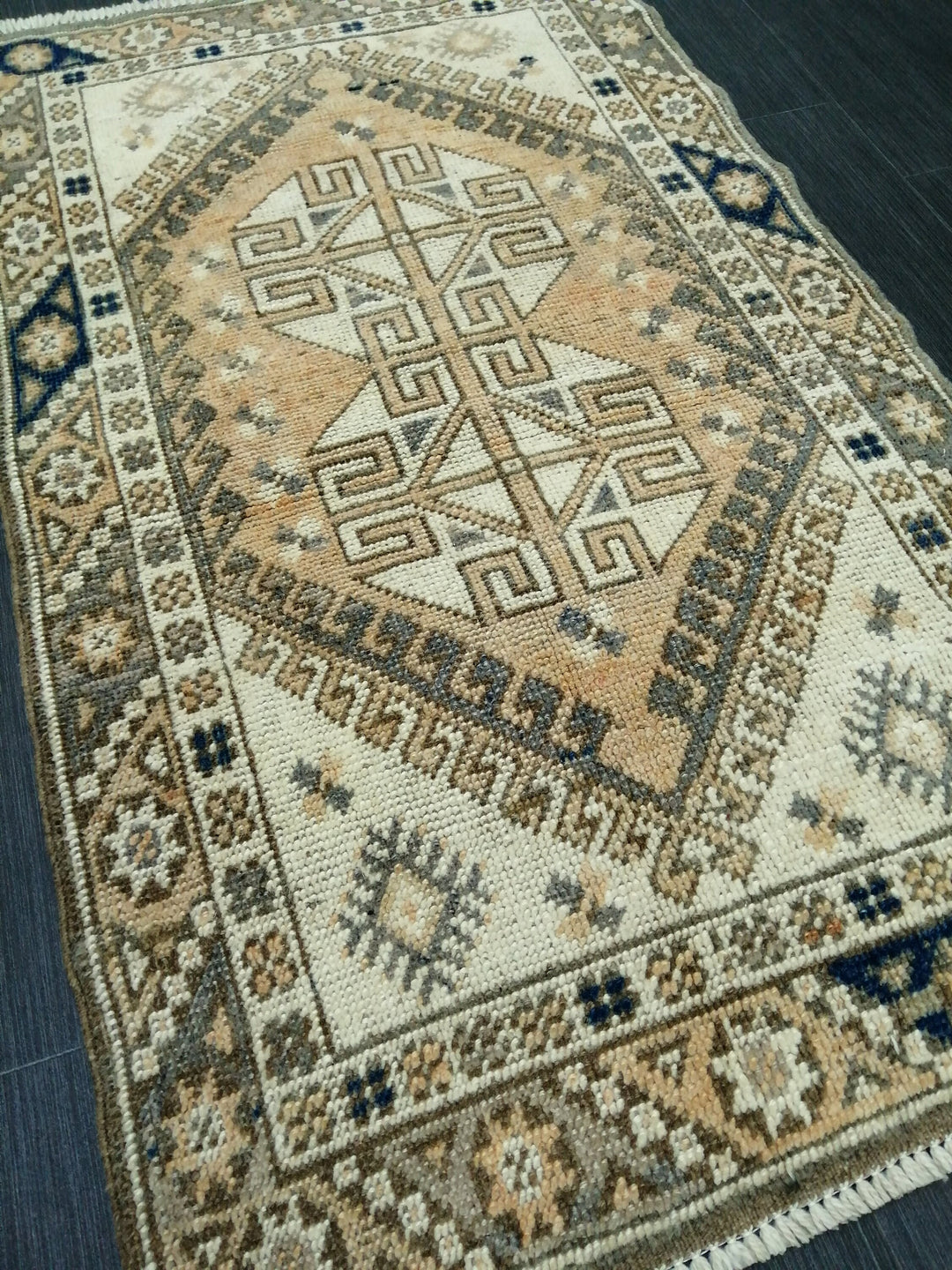 Tan Turkish Oushak Rug 2' 4" x 3' 11" Hand-Knotted view