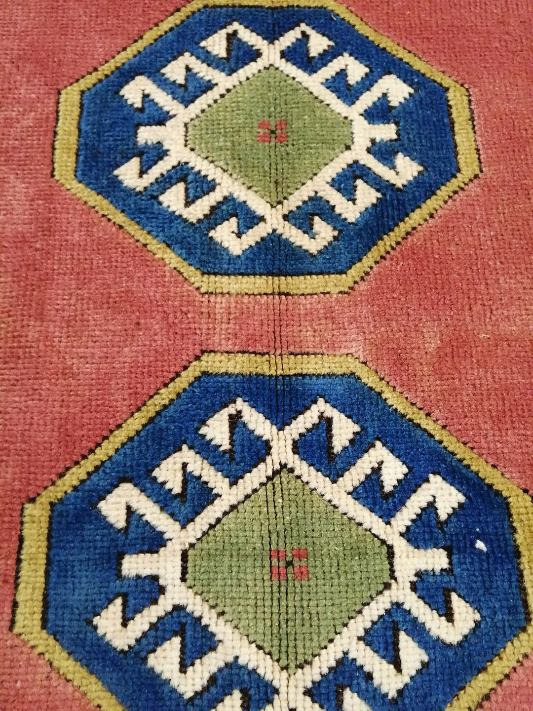 Beige Turkish Runner Rug 3' 4" x 4' 10" Hand-Knotted reverse