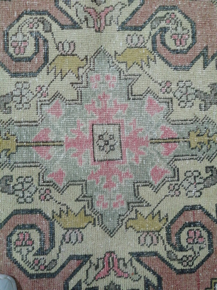 Rust Turkish Oushak Rug 4' x 6' 11" Hand-Knotted field