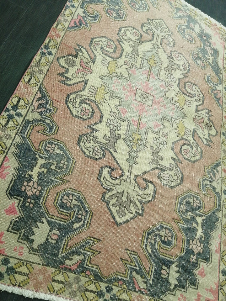 Rust Turkish Oushak Rug 4' x 6' 11" Hand-Knotted texture