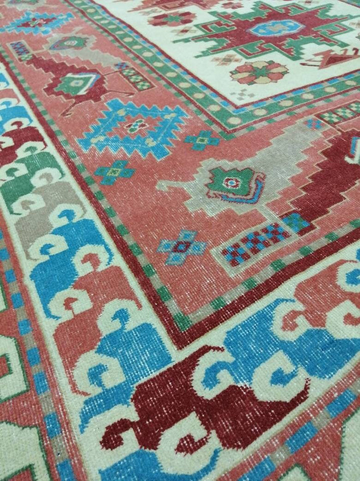 Beige Turkish Runner Rug 6' 9" x 9' 1" Hand-Knotted view 9