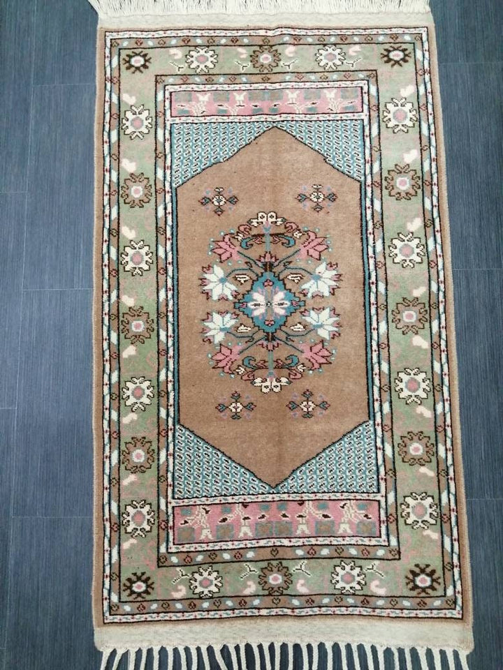 Beige Turkish Runner Rug 2' 7" x 4' 8" Hand-Knotted view