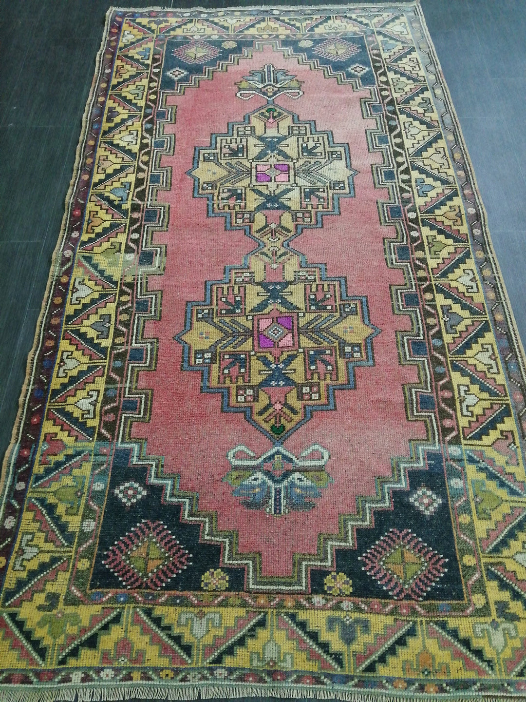 Turkish Oushak Rug 4' x 7' 5" Hand-Knotted reverse