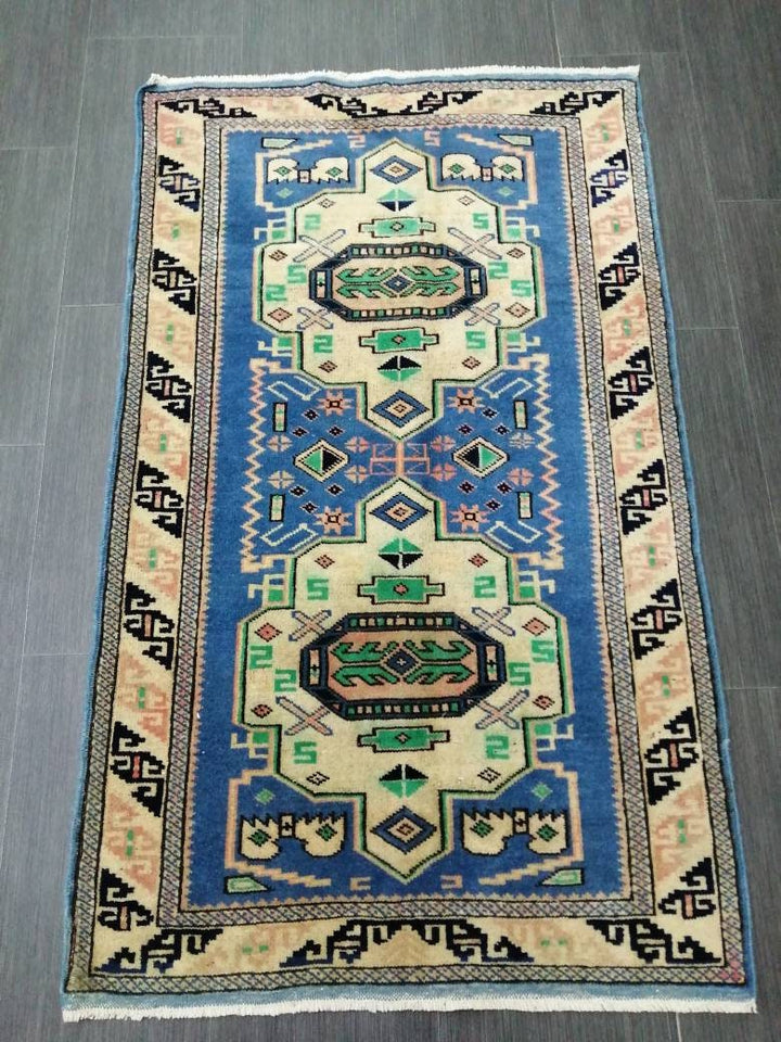 Beige Turkish Runner Rug 2' 6" x 4' 3" Hand-Knotted view
