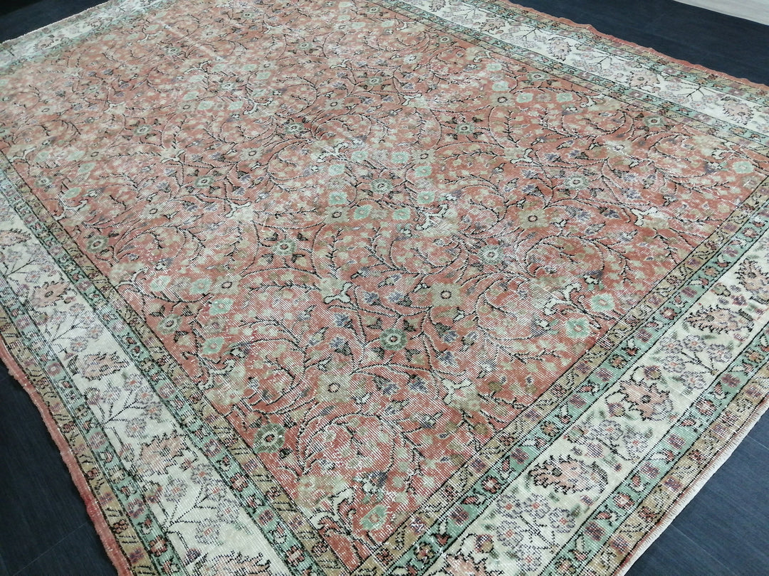 Turkish Oushak Rug 7' 1" x 10' 5" Hand-Knotted