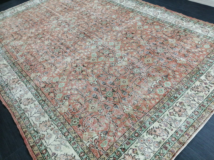 Turkish Oushak Rug 7' 1" x 10' 5" Hand-Knotted
