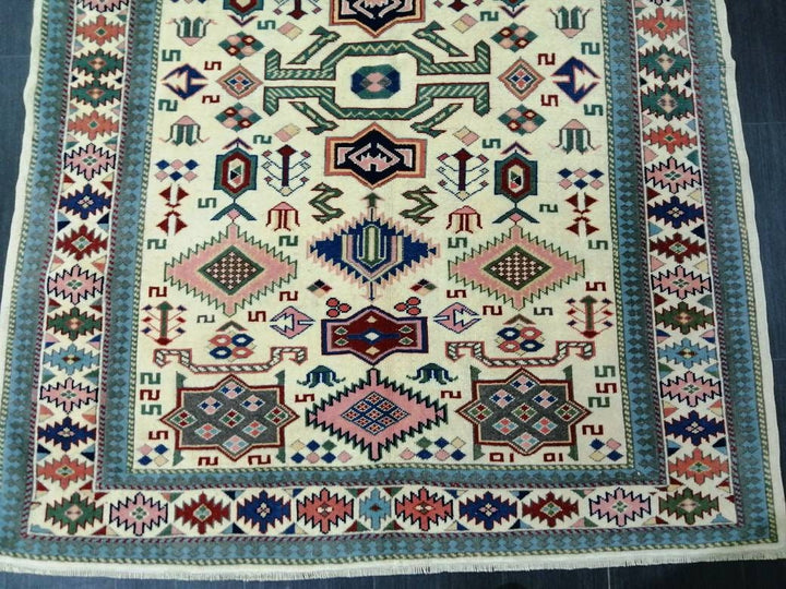Beige Turkish Runner Rug 5' 1" x 7' Hand-Knotted view 9