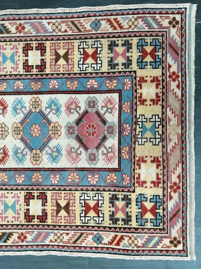 Rust Turkish Runner Rug 3' 11" x 6' 5" Hand-Knotted pattern