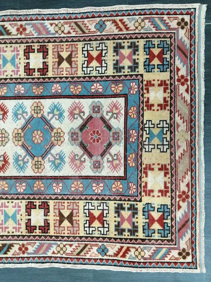 Rust Turkish Runner Rug 3' 11" x 6' 5" Hand-Knotted pattern