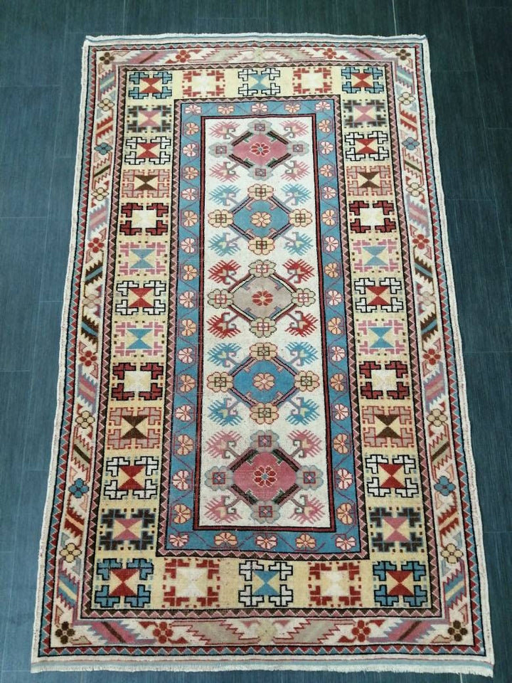 Rust Turkish Runner Rug 3' 11" x 6' 5" Hand-Knotted border