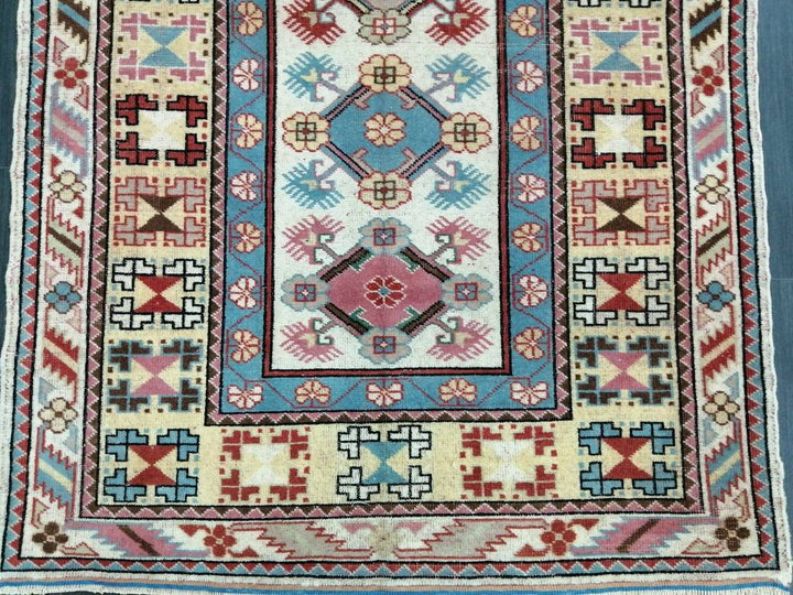 Rust Turkish Runner Rug 3' 11" x 6' 5" Hand-Knotted texture